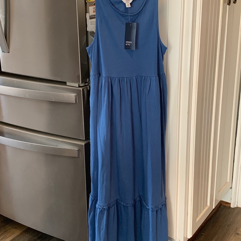 Crown& Ivy sleeveless maxi in‎ royal blue. NWT. Retail 79.50